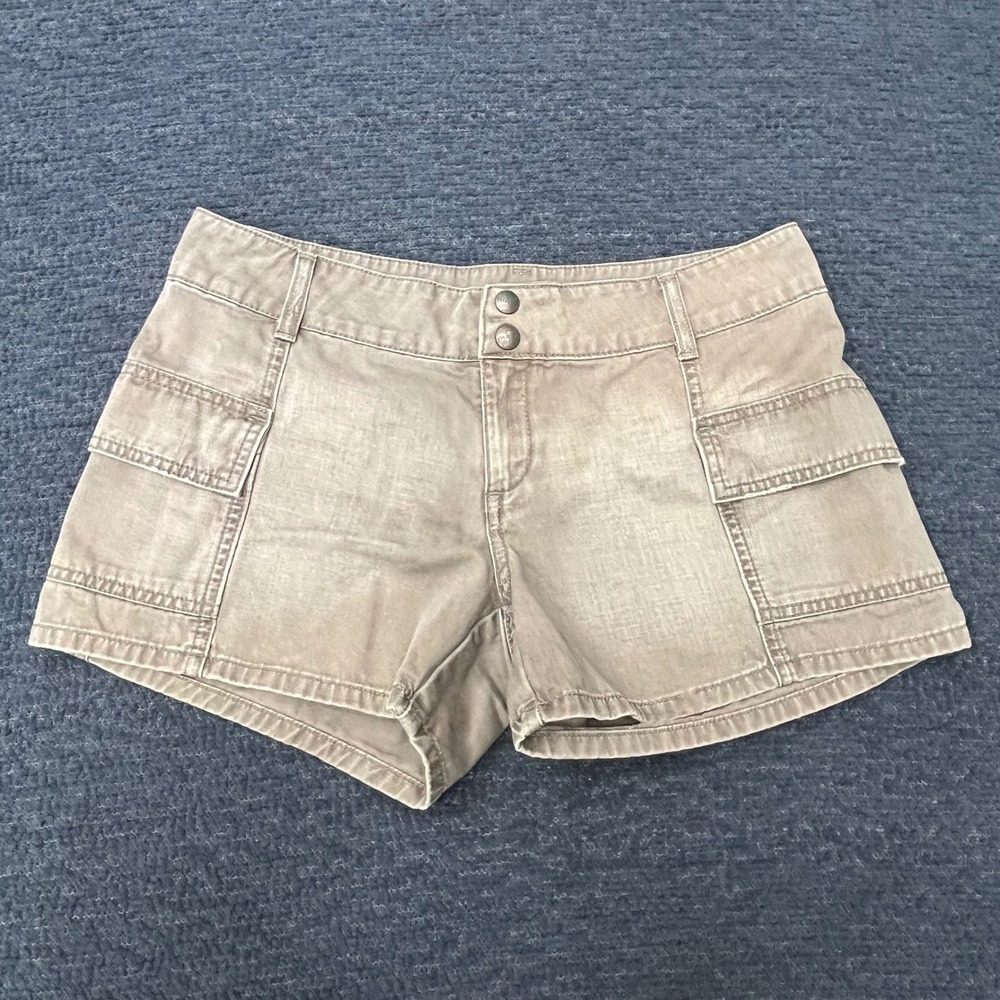 Mavi Laurel 907 Women Low Rise Cargo Shorts Tan Khaki Size 27 Y2K Gorpcore